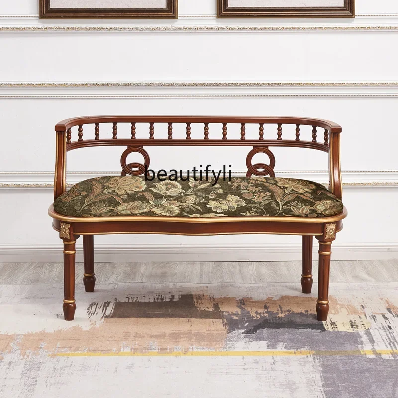 

X Solid wood sofa Small apartment sofa chair Living room balcony Double chair with seat cushion