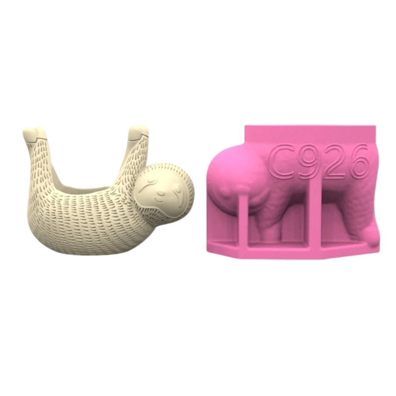 

S1Y1 Silicone Mold Sloths Resin Flower Pots Moulds Silicone Flowerpot Molds