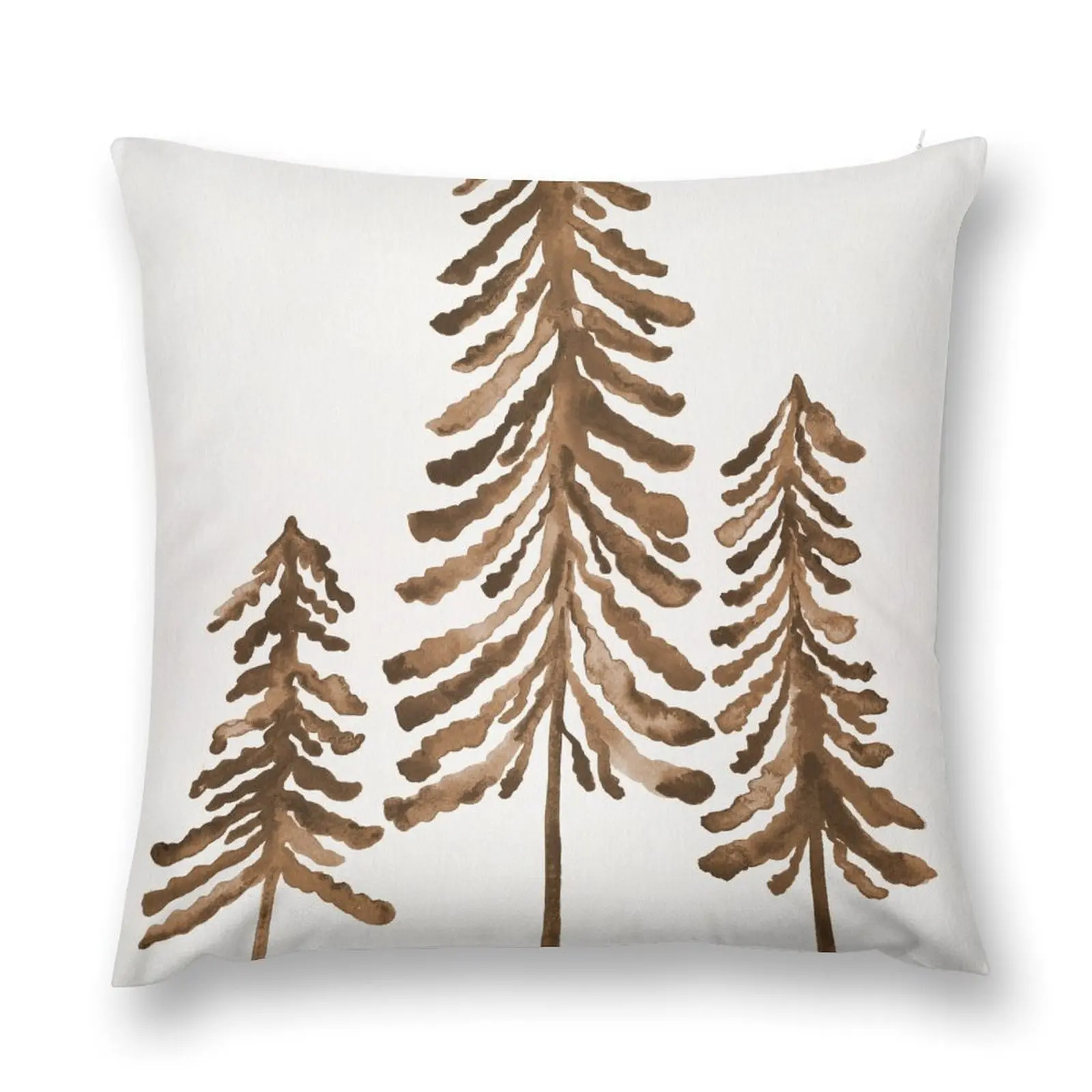 Pine Trees – Sepia Palette Throw Pillow Pillowcase Pillows Aesthetic pillow