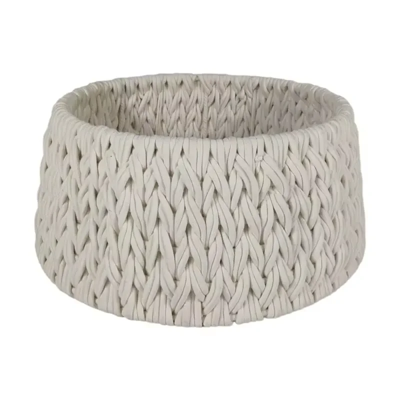 Handmade Macrame Cotton Rope Storage Basket Boho Woven Organizer for Home Decor Laundry Hamper Nursery Toy Bin Shelf Holder
