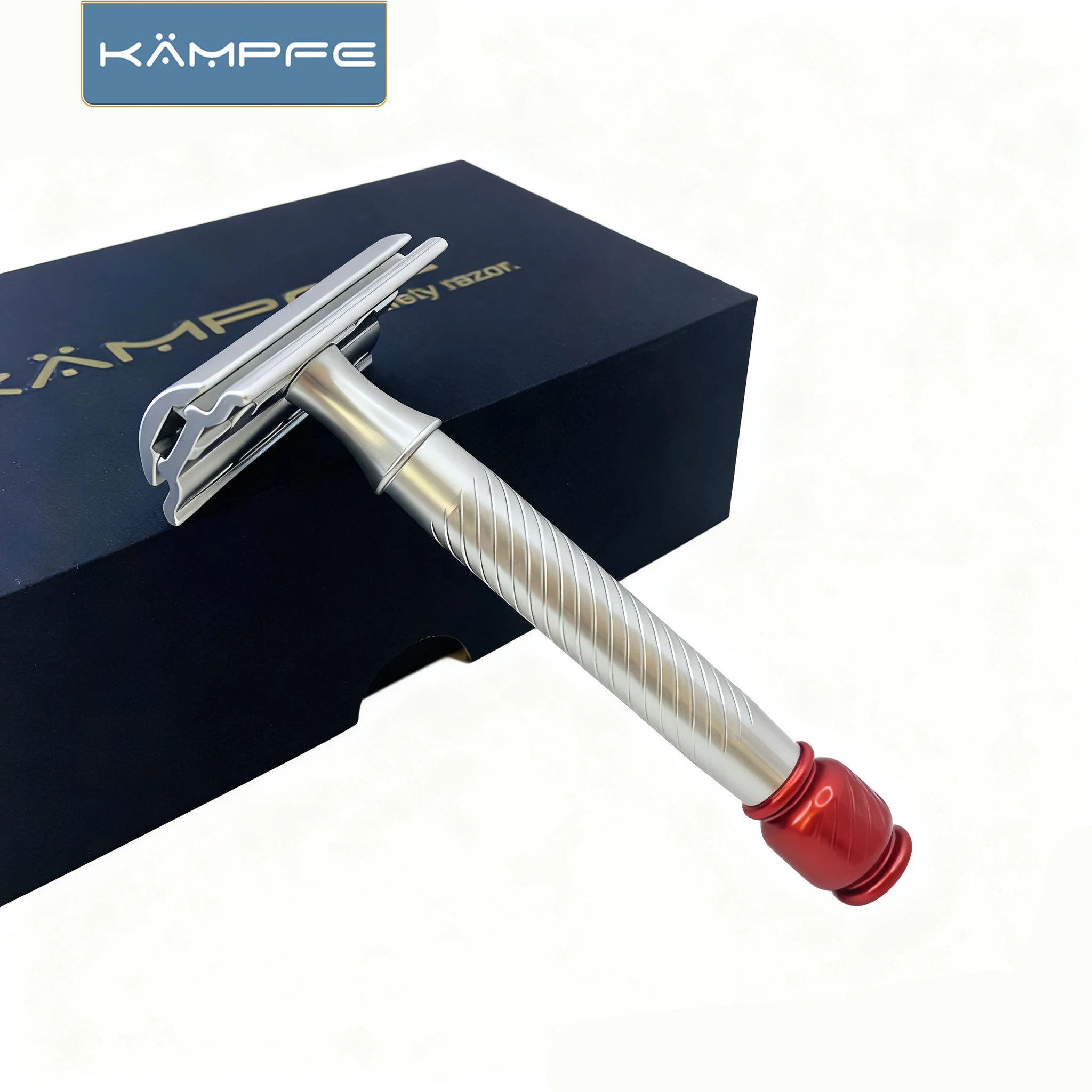 

Алюминиевая безопасная бритва KAMPFE с двойной кромкой идеально подходит для повседневного использования, парикмахерская, триммер для гладкого бритья с ЧПУ для мужчин