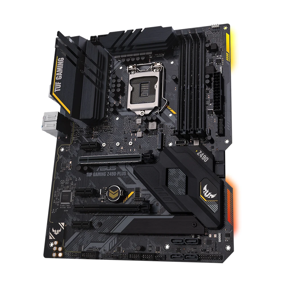 Imagem -02 - Asus-tuf Gaming Motherboard Z490-plus Suporta o I910900k 10850k I7-11700k Cpu Intel Z490 4x Ddr4 Atx