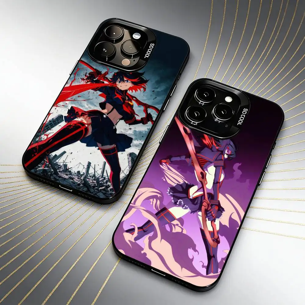 Kill-LA Kill R-RyukoS Anime Phone Case For iPhone 16 17 15 14 12 13 Pro Max Black Candy Matte Shockproof Cover