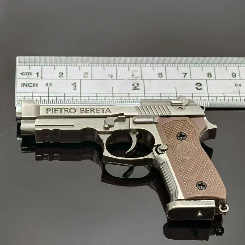 1:3 Scale All-metal Detachable M92A1 Gun Model Alloy Keychain Shell Pop-out Version Decompression Toy