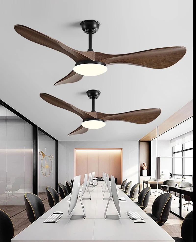 42, 52, 60 inch strong wind ceiling fan lights for hotels villas halls restaurants electric fans for home use with LED light