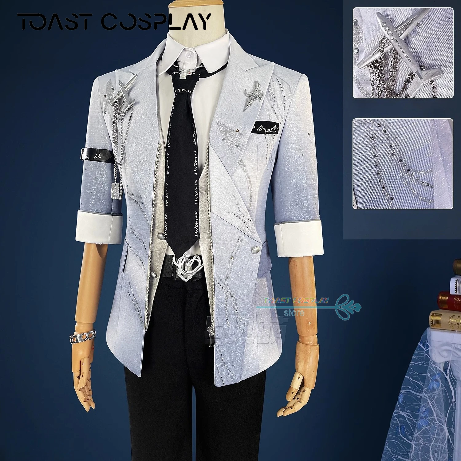 

Caleb Cosplay Love and Deepspace Caleb Birthday Cosplay Costume Uniform Halloween Party Role Play Outfit Wig Suits Prop