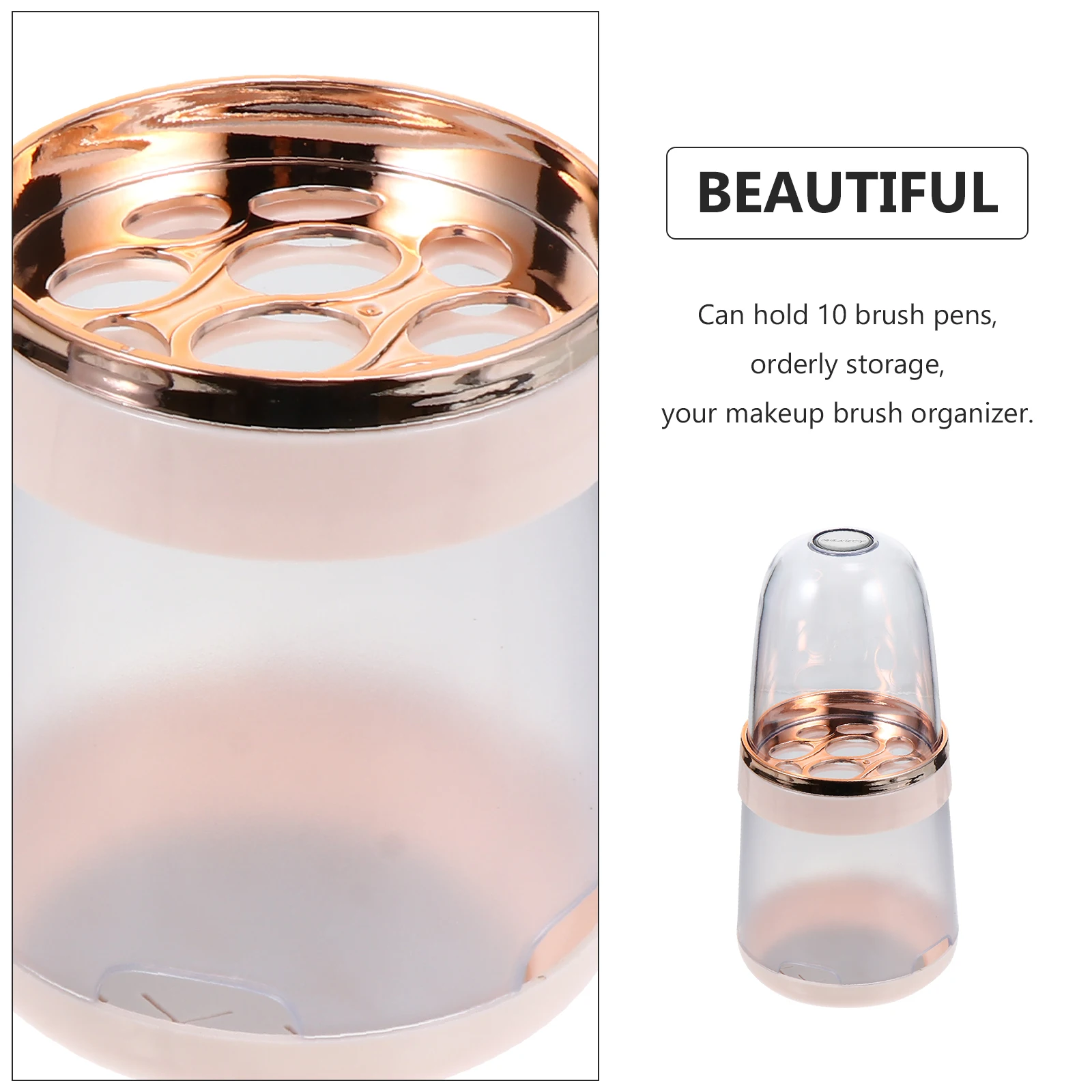 

Makeup Brush Storage Box Round Holder Dustproof Travel ganizer Large Capacity Save Space Cover Design Hold 10 Pens Ventilation