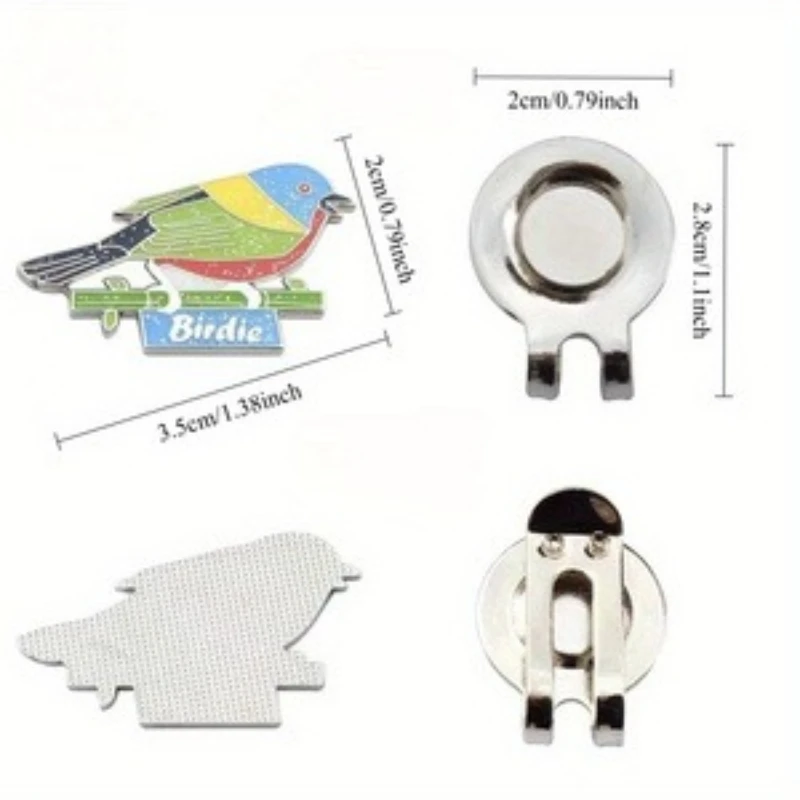 1Piece Colored Bird Golf Mark Clip for Hats, Unisex Course Marker for Practice & Competition, Golf Gift