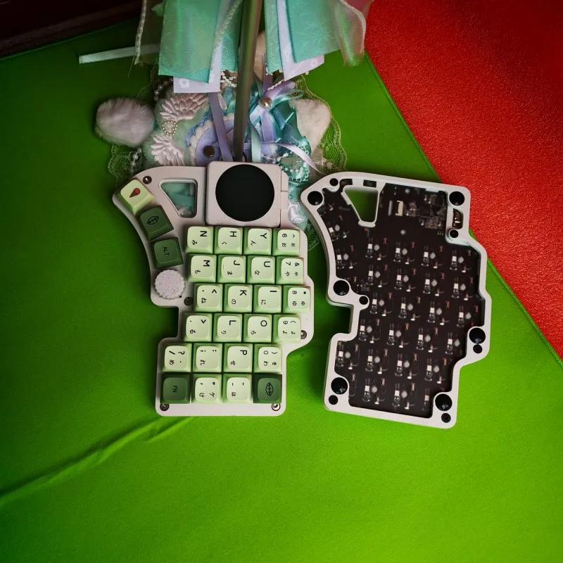 New Dilemma Max Split Keyboard Custom Wired RGB  hot-swap Fdm PrintingKnob Touchpad Simulate Mouse Support Vial Mx SwitchTeclado