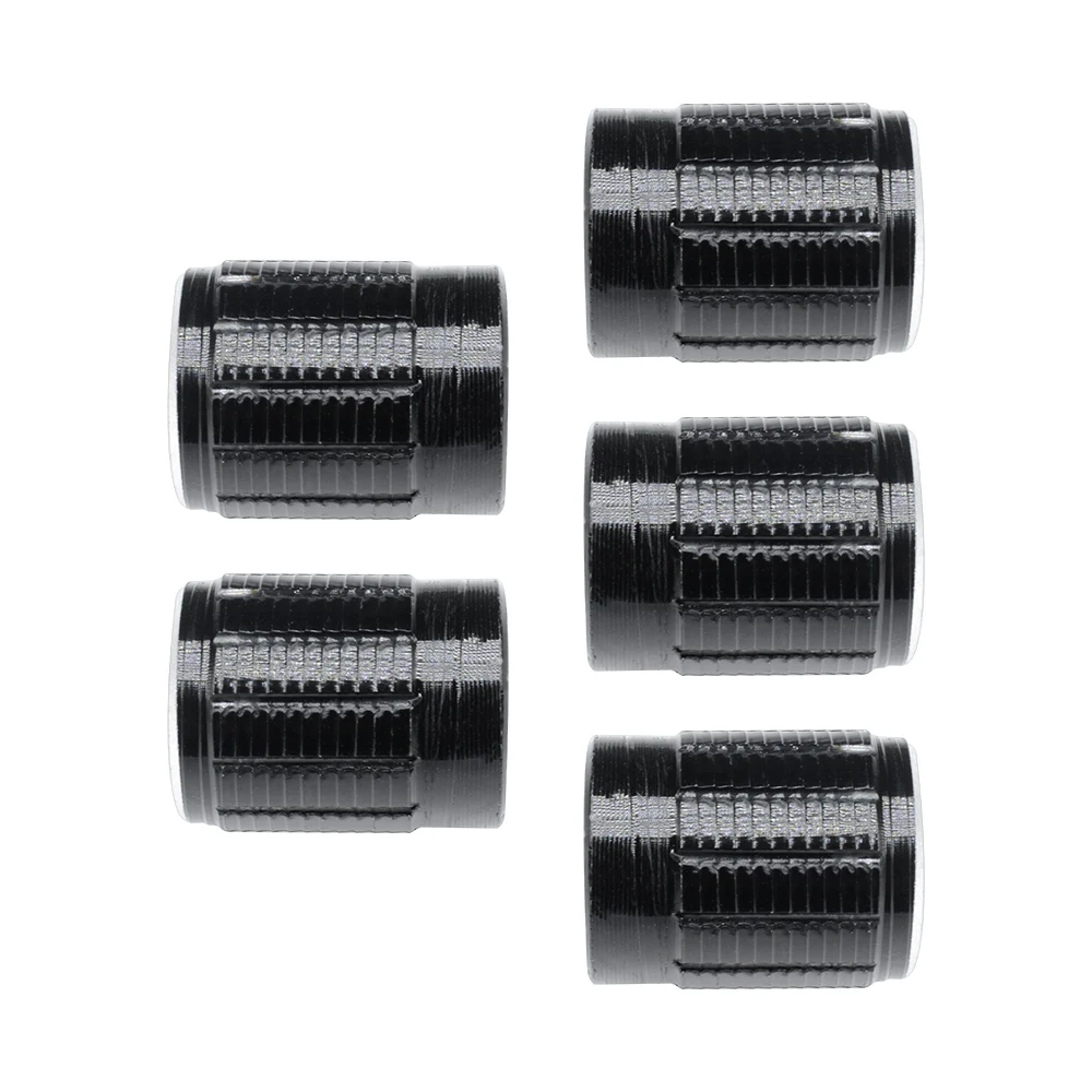 5PCS Dia 6mm Knurled Shaft Insert Potentiometer Control Black Metal Knobs Switch Knob 15mm Dia. x 16.5mm Height