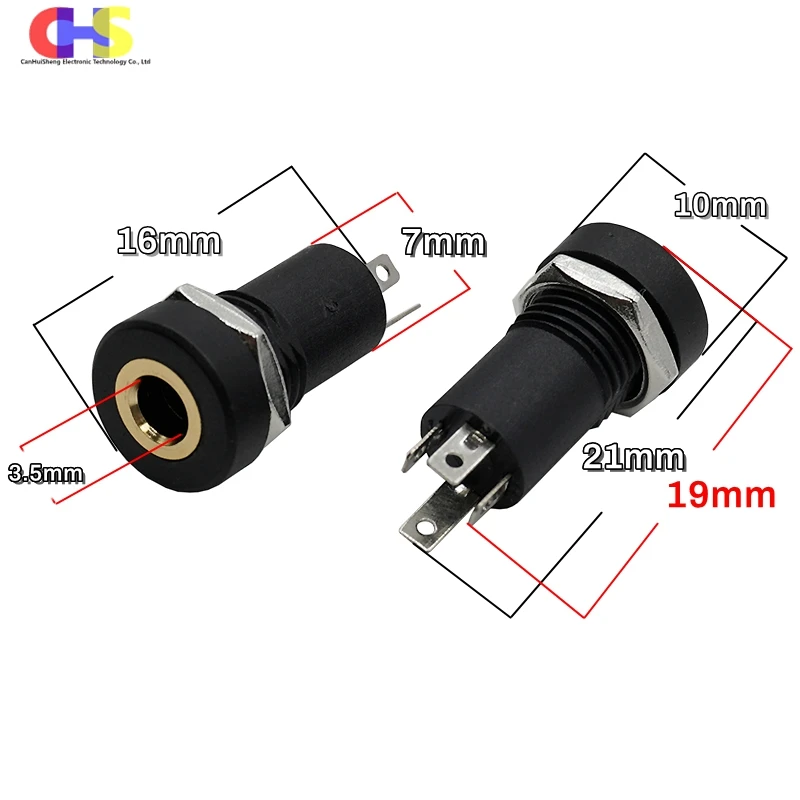 PJ-392A 3/4 Pin 3.5mm Audio Jack Socket 3/4 Pole Stereo Solder Panel Mount 3.5 mm Headphone Female Socket Connector With Nut