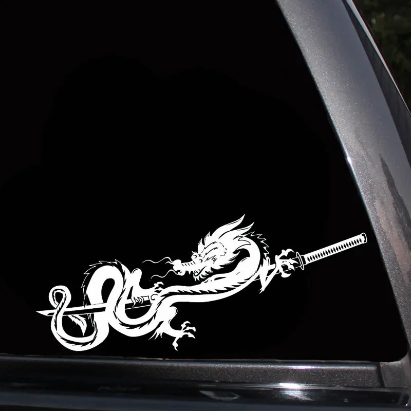 Oem Dragon Samurai Symbol Car Sticker Decal Soldier Black/Silver Covering The Body Vinyl 18.2*7.6CM