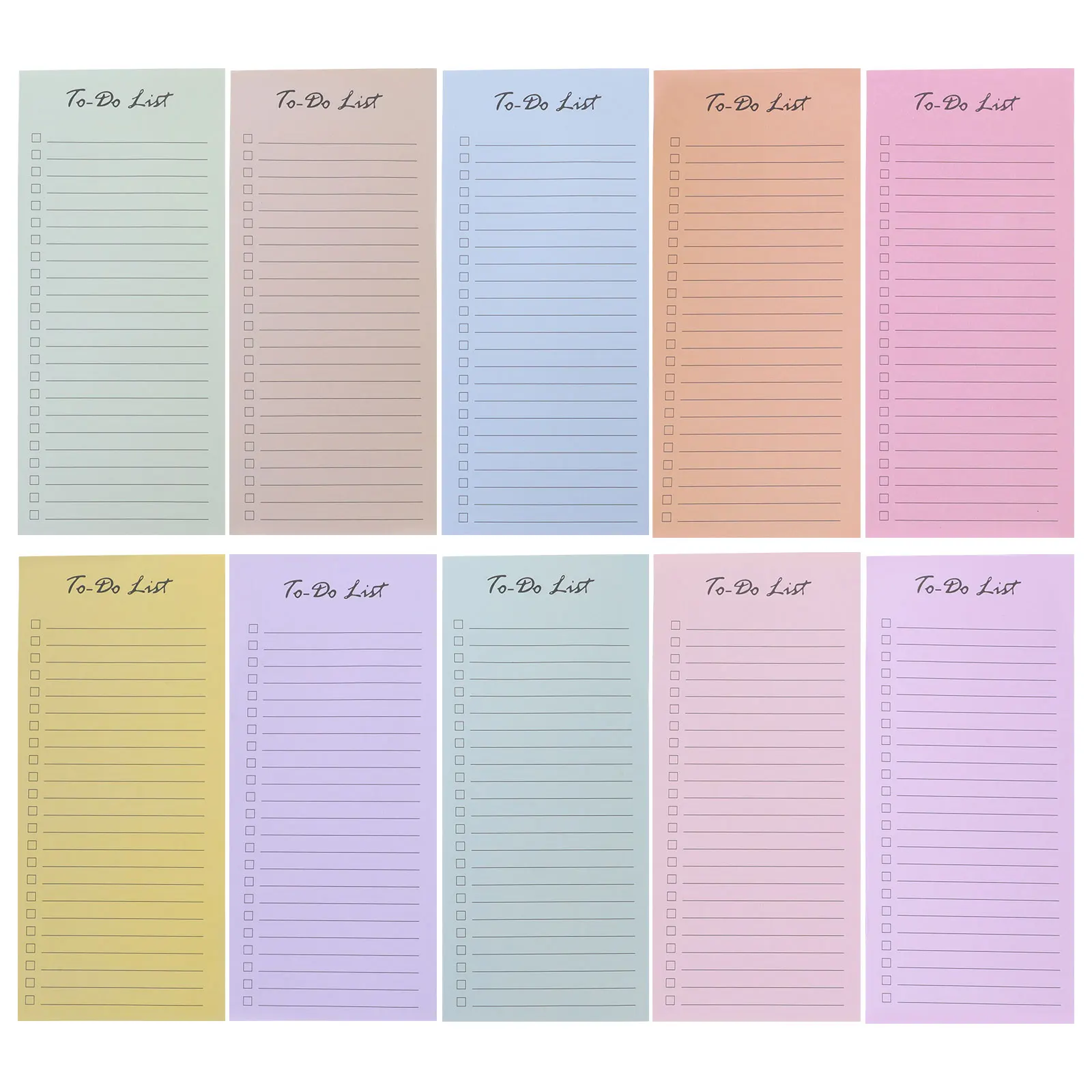 

10 Packs Macaron 50 Pages Reusable Adhesive Planner Memo Pad To Do List Notebook Shopping Grocery Checklist Small