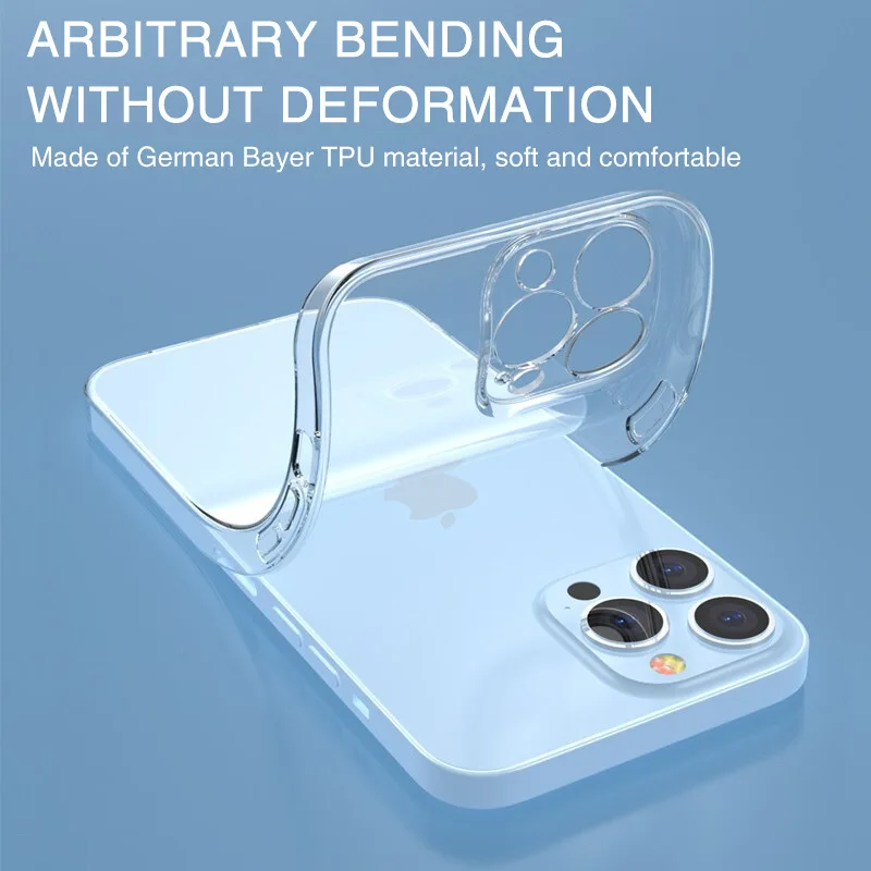 Funda de teléfono transparente para iPhone, carcasa trasera suave de silicona para iPhone 15, 14 Plus, 13, 12, 11 Pro Max, XR, 15, 14, 13, 12, 11, XR, XS MAX, 7, 8