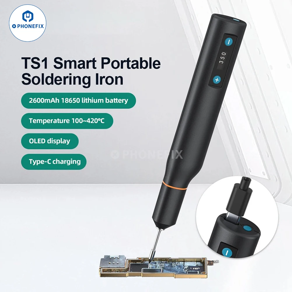 

QUICK TS1 Smart Portable Soldering Iron with OLED Display 2600mAh Battery for CPU BGA SMD Chips Soldering Desoldering Repair