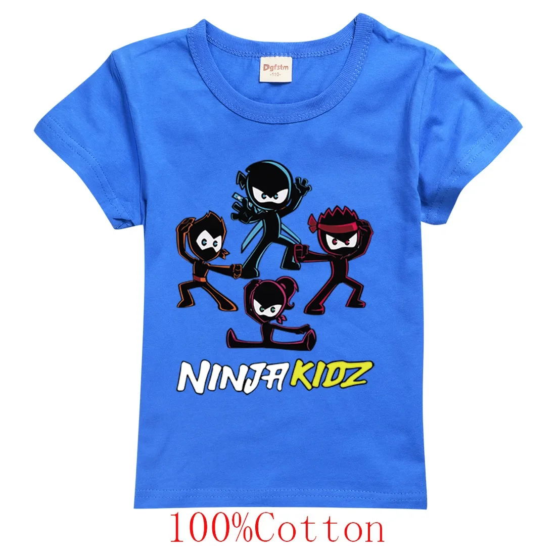 NINJA KIDZ Children Clothes Cotton Casual Short-Sleeved T-shirts Kids Sweatshirt Cartoon Teenager Tops Boys Girls Clothing