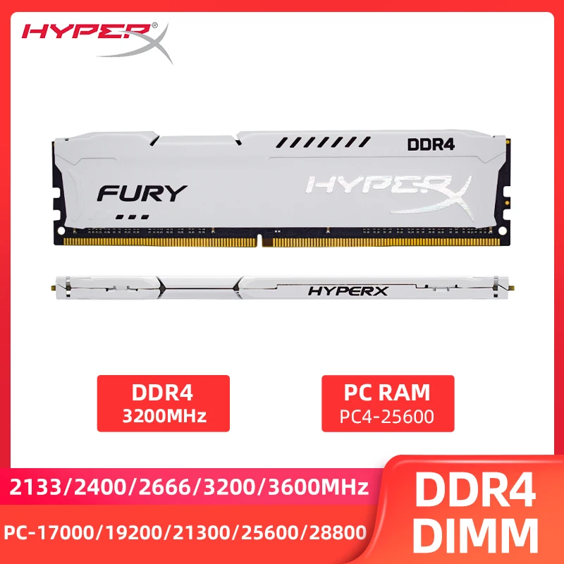 

Memoria DDR4 8GB 16GB 32GB 3200MHz 2133 2400 2666 3600MHz Memory DIMM 288Pin 1.2V DDR4 RAM PC4-25600 21300 19200 HyperX FURY