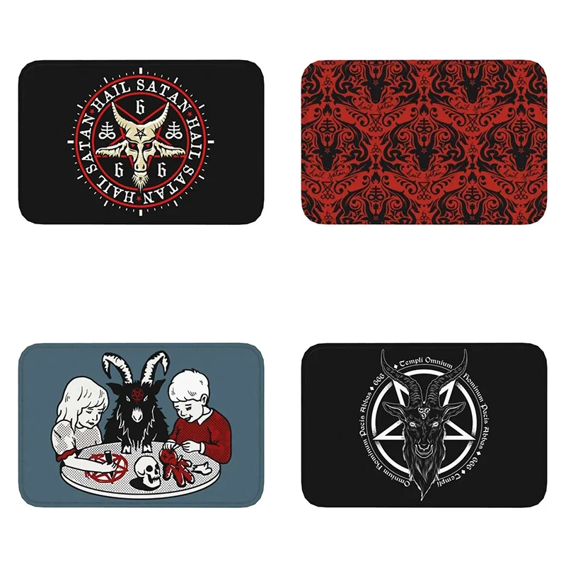 Satanic Mystery Pentagram Goat Front Door Mat Entrance Rug Non-Slip Bathroom Toilet Kitchen Balcony  Home Decor Floor