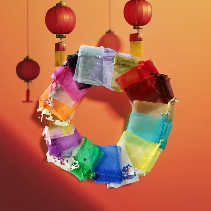 

1000pcs Multi Luxury Designer Wedding Organza Gift Bag Packaging Drawstring Sachet Pouch Favor Goodie Jewelry Storage Displays