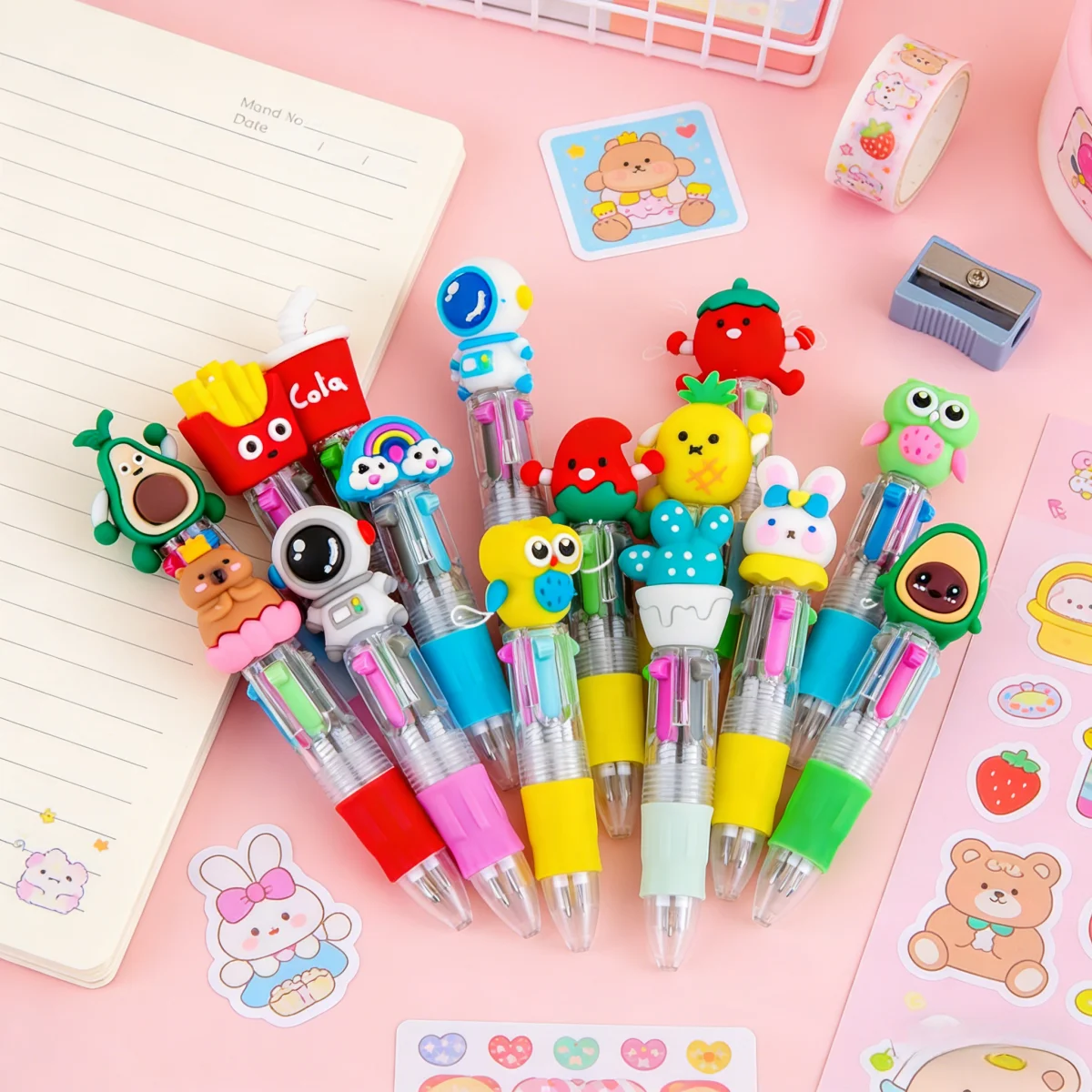 

Милый и забавный набор выдвижных шариковых ручек (12/24/36 шт.), эргономичный круглый корпус, средний размер наконечника, стержневая конструкция корпуса, милый дизайн, подходит для девочек, студентов и для офисной канцелярии.