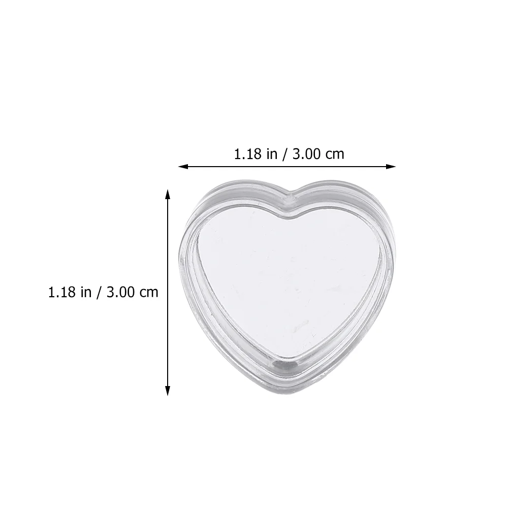 50 قطعة صندوق تخزين ظلال العيون الجرار البلاستيكية كريم الزبدة كريمات فارغة حاوية موزع علبة على شكل قلب