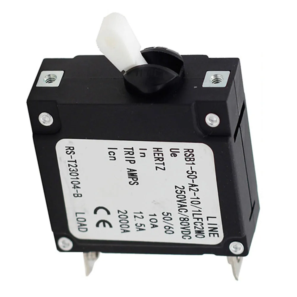 1pc Hydraulic Electromagnetic Circuit Breaker Overload Protector 10A For UPS Power Systems Accessories