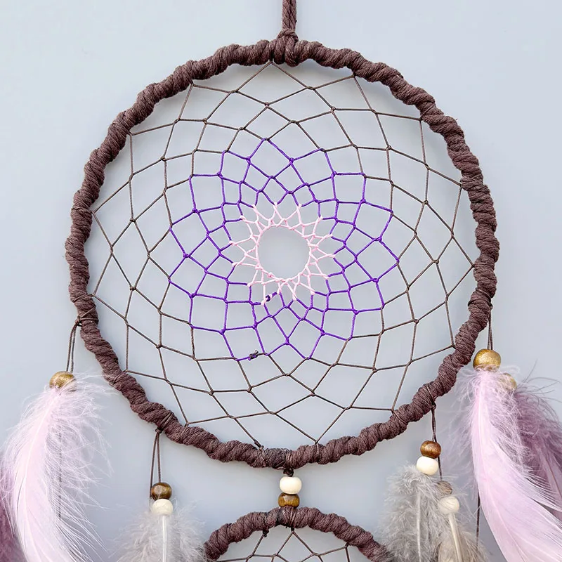 4 Colors Dream Catcher Handmade Feathers Wind Chimes Wall Pendants Bedroom Hanging Ornaments Birthday Festival Gifts Home Decor