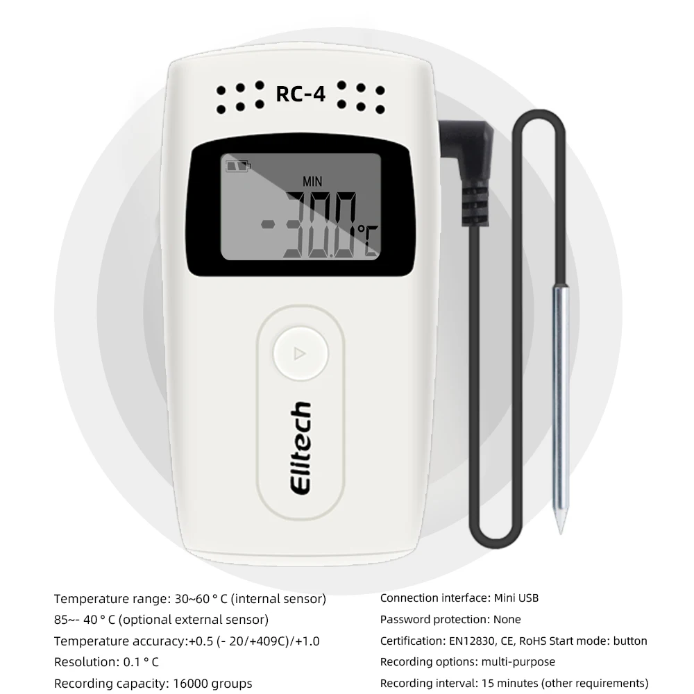 10 Pieces/Lot RC-4 Data Logger USB Datalogger Mini Temperature Data Recorder 16000 Points Recorder for Cold Chain Storage