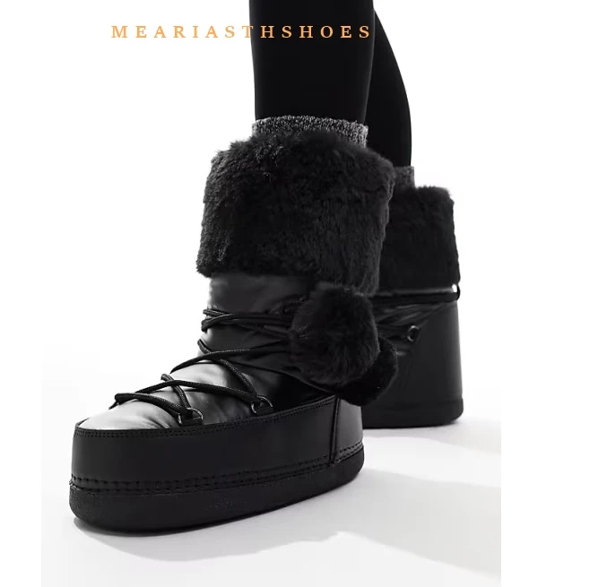 

2025 Winter Women's Ski Boot Thi Bot Snow Boots Anti-Slip Warm High Top Leather ankle Booties Comfortable Indoor