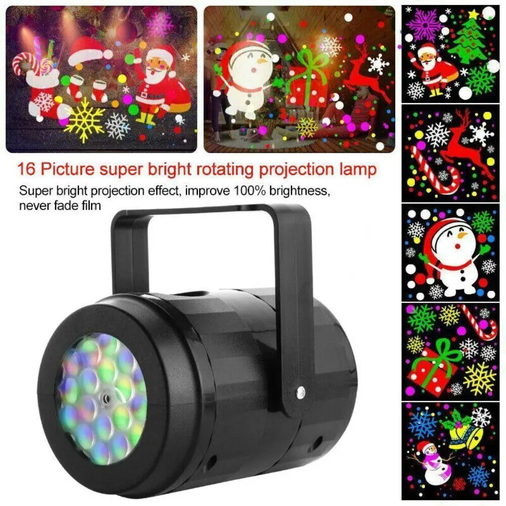 Christmas Halloween Projector Lights Outdoor 3D Ocean Wave & 16 Patterns Waterproof Laser Projector for Indoor Halloween Holiday