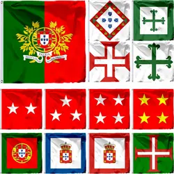 Portugal Military Flag POR General Army 4x4FT 120x120cm 100D Polyester Double Stitched High Quality Naval Jack Banner Ordem Avis