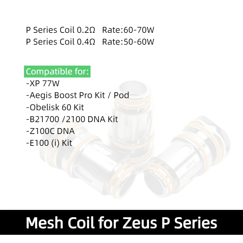 5/10/20 قطعة Zeus P Series 0.2/0.4ohm Vape استبدال لفائف ل Geekvape Aegis Boost Pro/Obelisk 60/XP/Z100C DNA/E100i شبكة لفائف