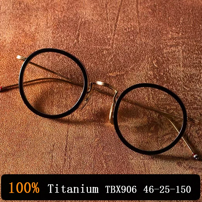 

TBX906 New York Round Spectacle Frame Vintage Ultralight Pure Air Titanium Eyeglass Frames Fashion Women's Men's Glasses Frames