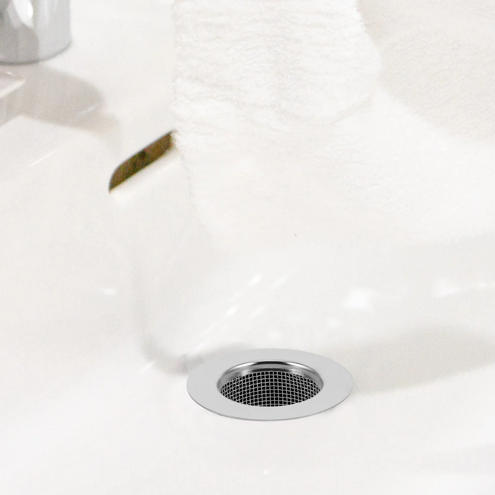 

2Pcs Anti-Clog Stainless Steel Drain Filter Round Floor Cover Hair Catcher for Bathroom Kitchen Sink Shower Bathtub Laundry