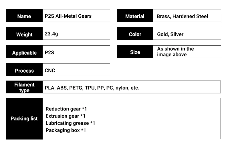Vollmetall-Extruder-Getriebesatz aus gehärtetem Stahl für Bambu Lab A1 Mini A1 X1 X1C P1P P1S P2S DLC – Nano-beschichtetes Antriebszahnrad-Upgrade – Detail 28