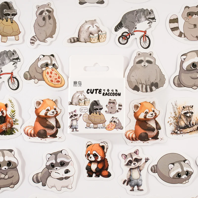 

12packs/LOT Cute Raccoon series markers photo album decoration label sticker