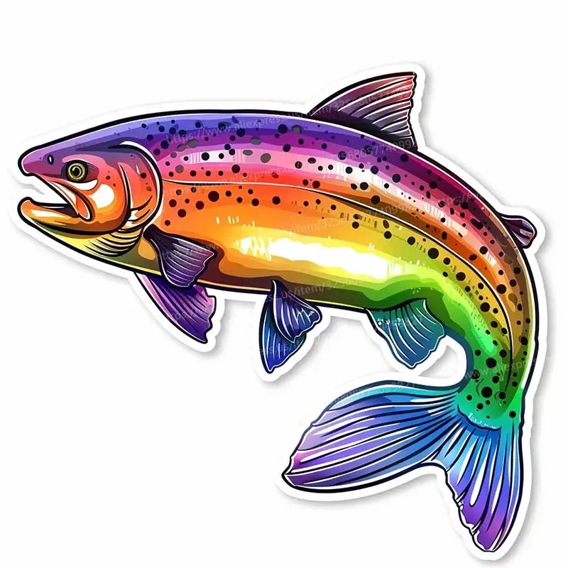 Rainbow Trout Sticker Weatherproof Outdoor  Vinyl Decal Waterproof Decoration Self-Adhesive Decals M935