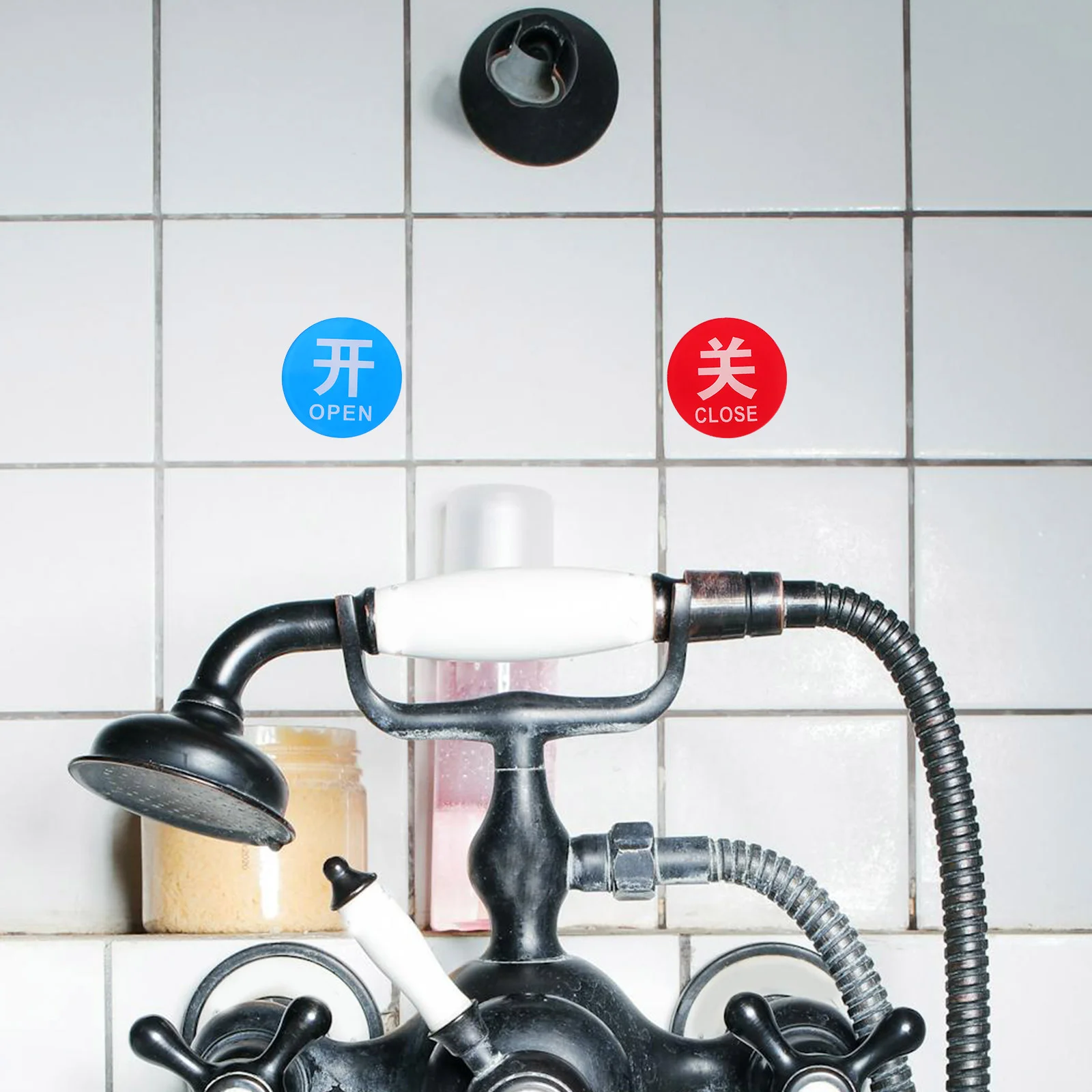 Faucet Sign Water Caution Signs Faucets Sinks Hot Cold and Temperature Acrylic Stickers