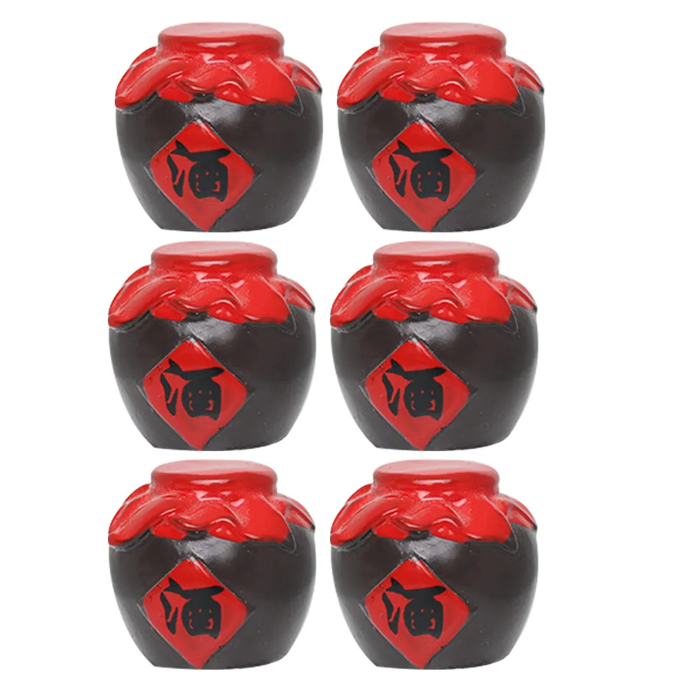 

6Pcs Miniature Wine Jar Props Exquisite Design Realistic Details Perfect for Tiny House Accessories Kitchen Pantry Decoration