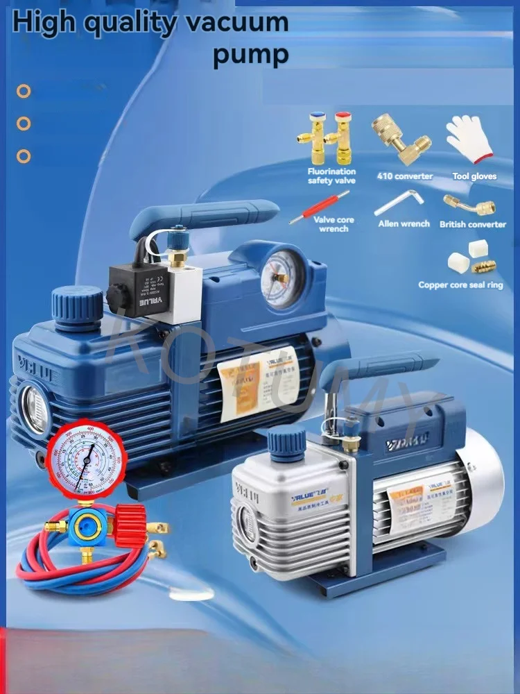 Einstufige HVAC-Klimaanlagen-Vakuumpumpe FY-1H-N A/C-Kältemittel-Kit mit Manometer-Set für Klimaanlagen – Detail 5