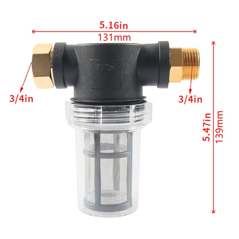 High Washer Machine Filter 3/4 Thread Garden Hose Filter Kit Car Washer Filter Connector For Filter Impurities In Water