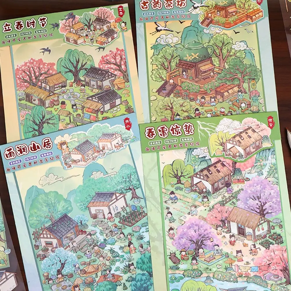 Cartoon 3D Miniature Scene 3D Stickers DIY Decorative Landscape Stickers Three-dimensional Capybara Hand Account Stickers