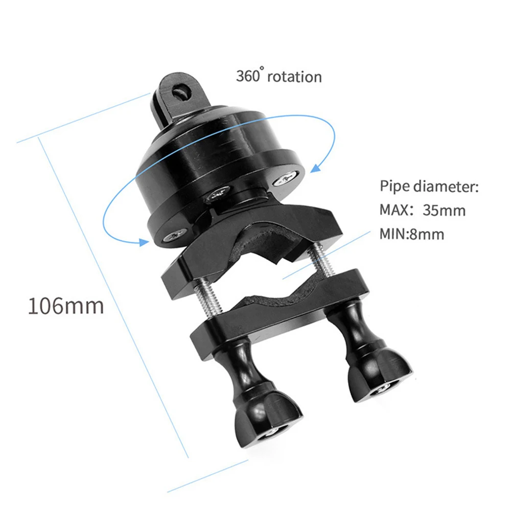 

360 Degree Rotating Bike Handlebar Camera Mount Durable Lightweight Universal Holder For Action Cameras
