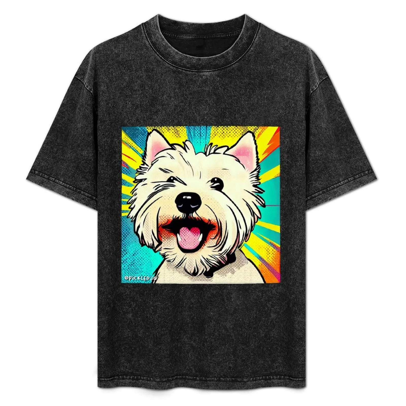 Happy Westie Pop Art T-Shirt quick drying korean fashion anime figures plus sizes T-shirts for men cotton