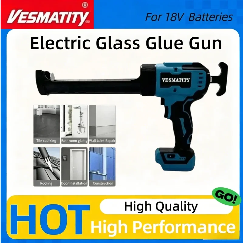 Wireless Electric Glass Glue Gun Portable Sealant Filling Sewing Tool for Window Door Cement Glass Adhesive Work