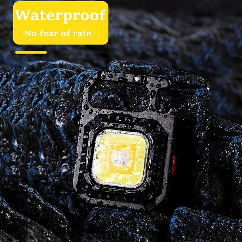 Mini COB Work Light Keychain Rechargeable 800 Lumens Seven Light Modes Super Bright Waterproof Led Flashlight with Bottle Opener