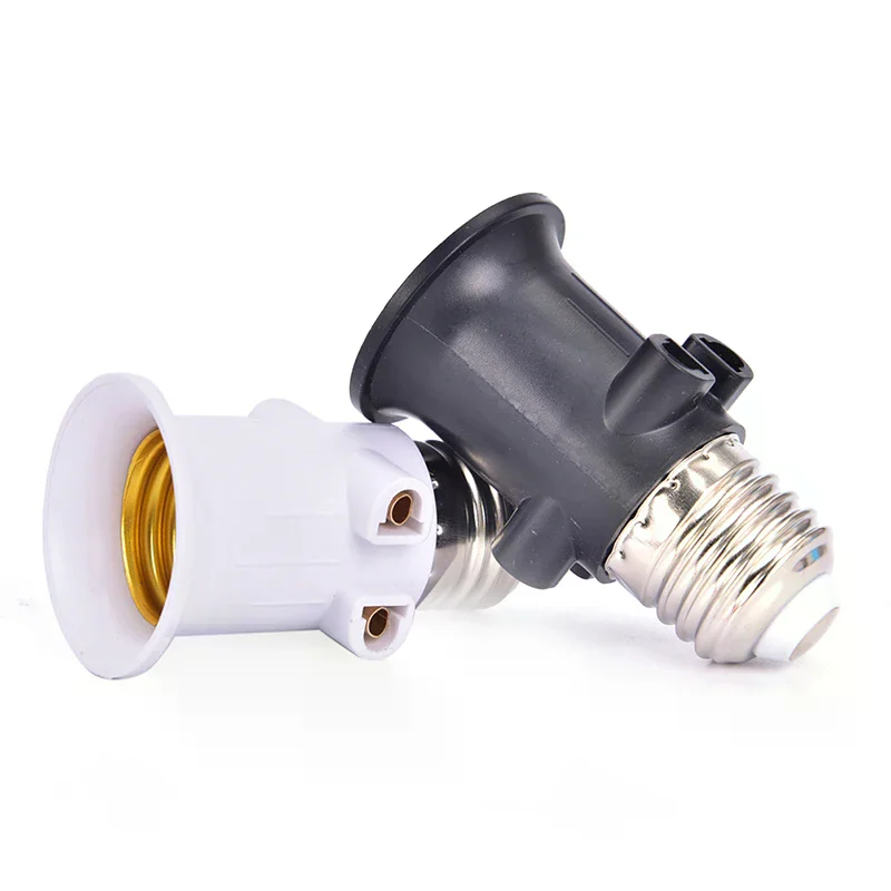 1Pc PBT Fireproof E27 Bulb Adapter Lamp Holder Base Socket Conversion with EU Plug