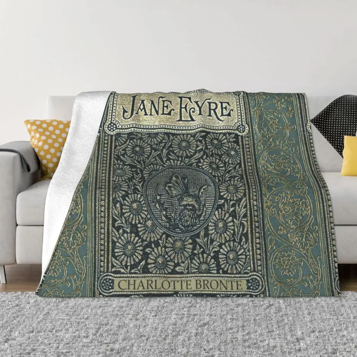 Jane Eyre Old Book Cover Design Throw Blanket Picnic Thermals For Travel Blankets