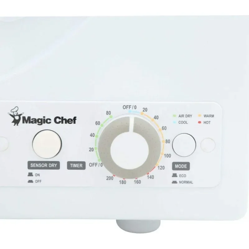 Secadora de ropa compacta Magic Chef, secadora portátil pequeña, ventilada, 2,6 pies cúbicos, blanca