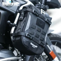 Rhinowalk-bolsa para parachoques de motocicleta, bolsa de barra de choque de Motor impermeable de 6L con tablero de soporte interior, Panner trasero, paquete lateral, equipaje de viaje